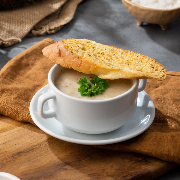 mushroom soup(with Garlic bread)
