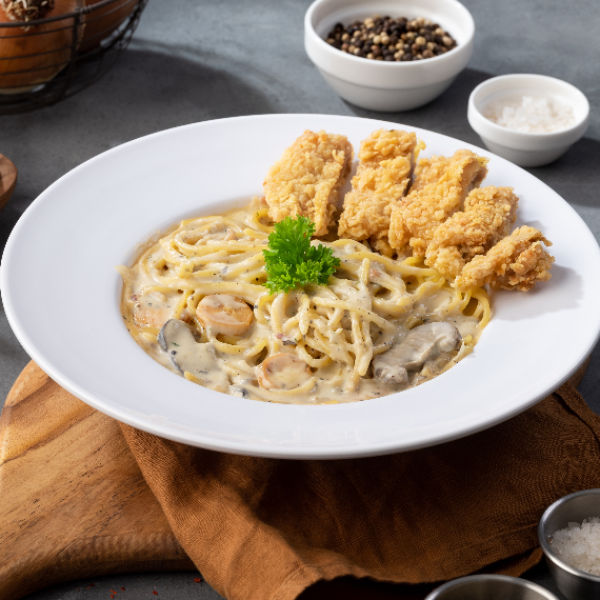 Chicken Cutlet Carbonara